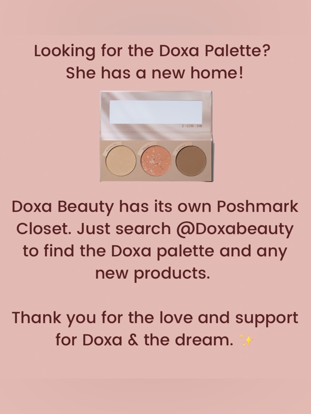 New Doxa Beauty Be A Light Face Palette contour, blush, highlighter powders